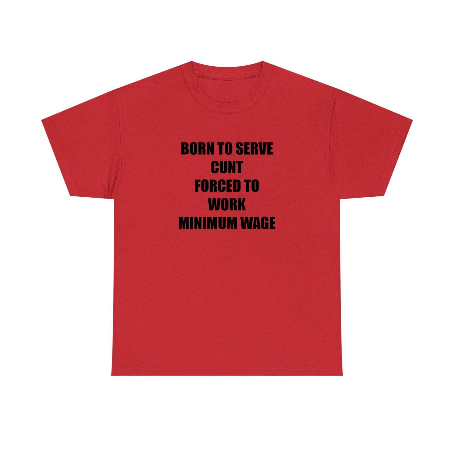 Born To Serve Cunt Forced To Work Minimum Wage Standard T Shirt