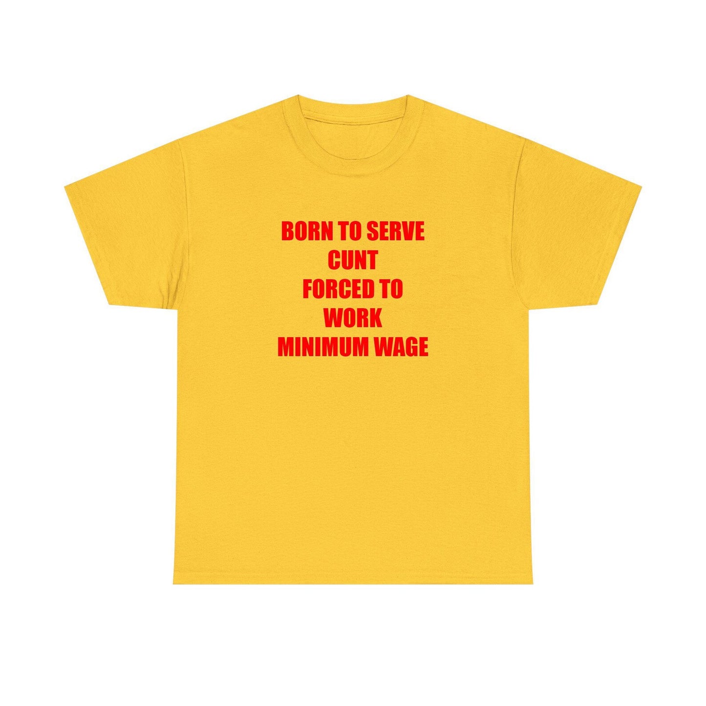 Born To Serve Cunt Forced To Work Minimum Wage Standard T Shirt